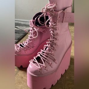 Pink pastel platform boots size 9 dolls kill